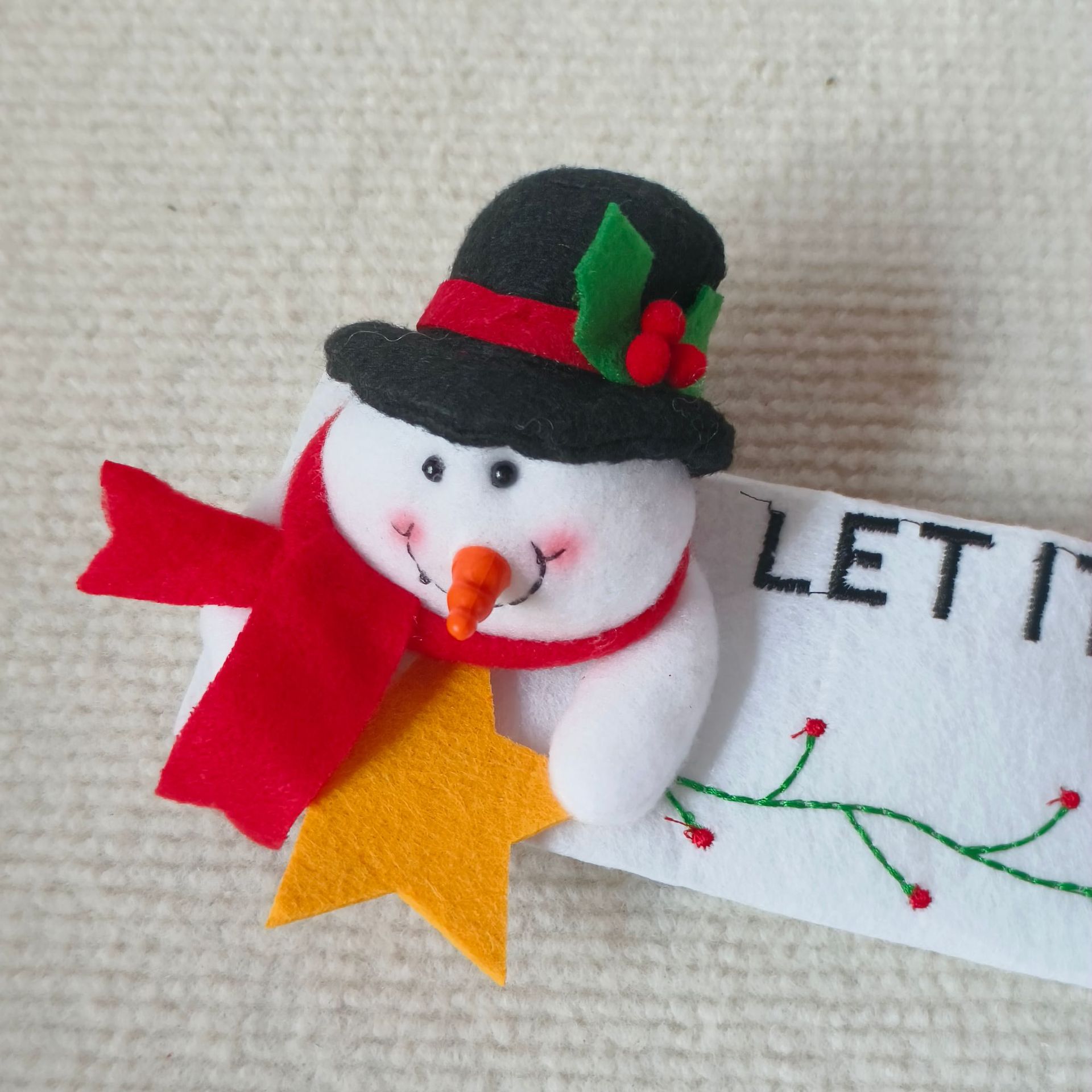 Muñeco de nieve transfronterizo de Navidad cubierta de mango de decoración de Navidad refrigerador puerta de microondas guantes de brazo joyas de Navidad alce