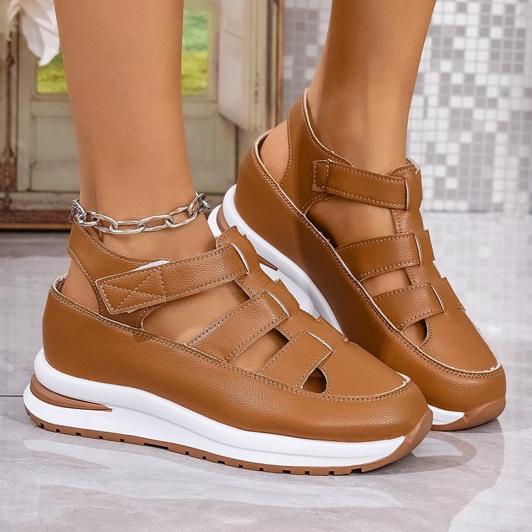 Hollow-out Casual Sandals Women's Outer Wear 2025 Summer New All-match Thin Platform Thick Sole Height Increasing Women's Shoes
