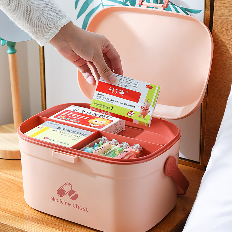 Hogar suministros diarios hogar pequeña caja de la medicina de estilo nórdico plástico caja de almacenamiento grande caja de la medicina portátil al por mayor