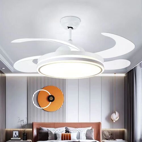 Invisible LED fan light Nordic variable frequency ceiling fan light modern simple living room bedroom dining room ceiling fan light