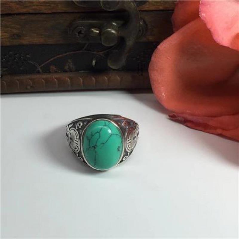 Turquoise retro ring with stone