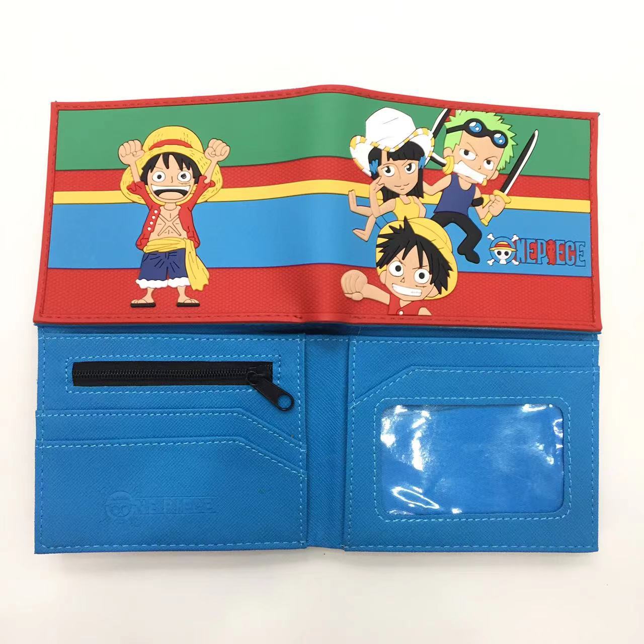Una pieza de metal cartera anime japonés periférico luffy Sauron Qiao Ba estudiante hombres y mujeres corto PVC