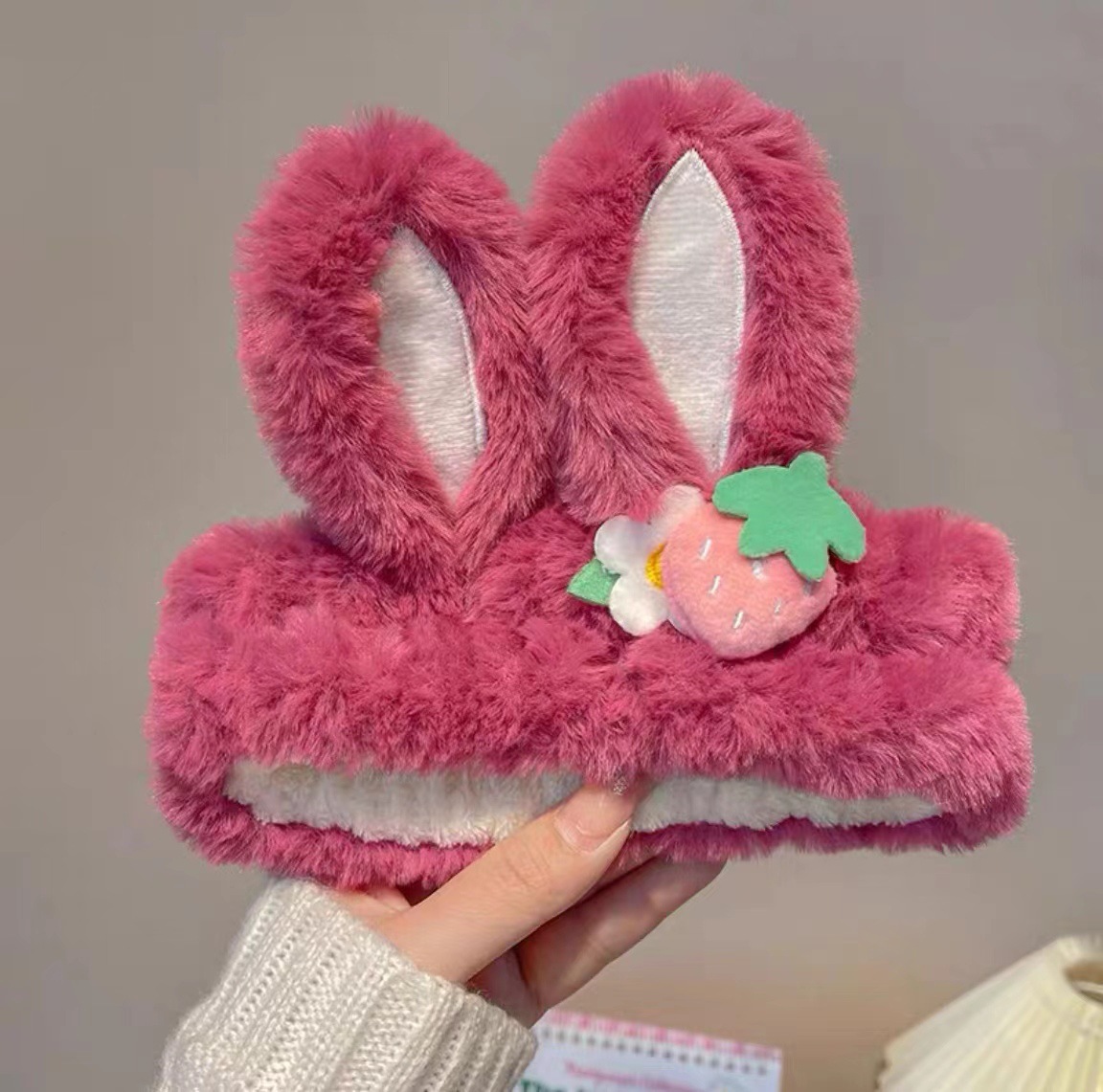 Lavado de la cara banda de pelo de moda femenina Coreana Red diadema roja estudiante dulce Linda máscara de maquillaje banda de pelo horquilla