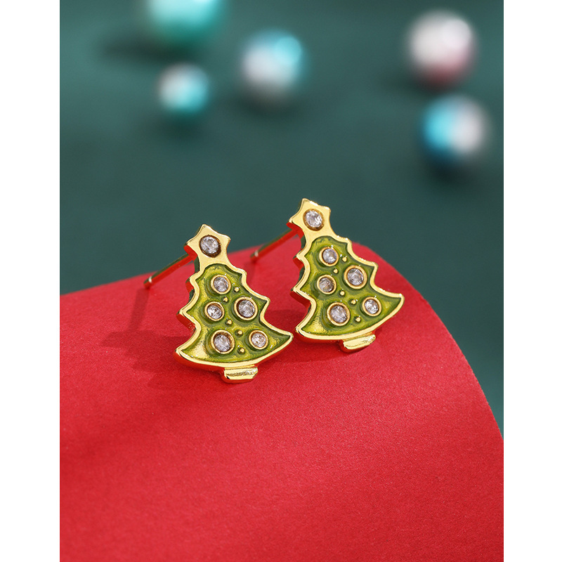 925 pendientes de plata esterlina de Navidad diseño de nicho femenino de gama alta 2023 nuevos pendientes populares pendientes de otoño e invierno