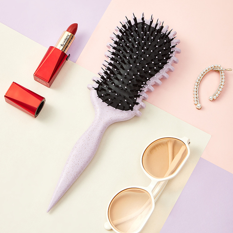 クロスボーダーカーリーヘアスタイリングコーム、豚毛ヘアコーム、ギタースタイルバウンスコーム、エアクッションマッサージコーム、カーリーヘアコーム|undefined