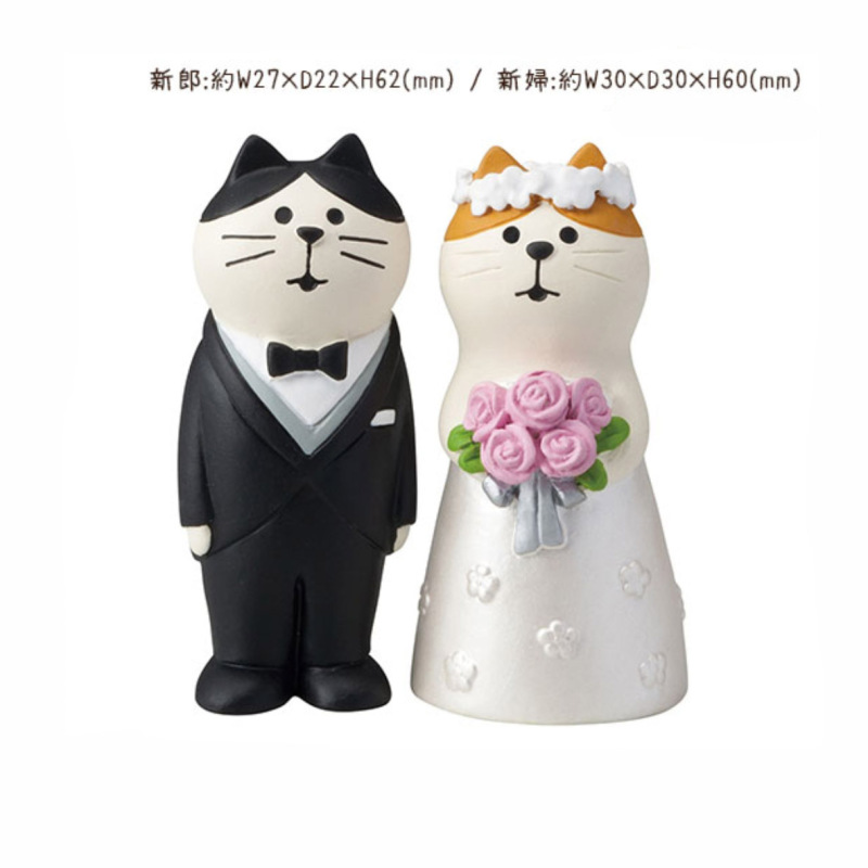 樹脂装飾品和風猫新郎新婦恋人結婚式ギフトケーキ車の中央制御装飾工芸品装飾品|undefined