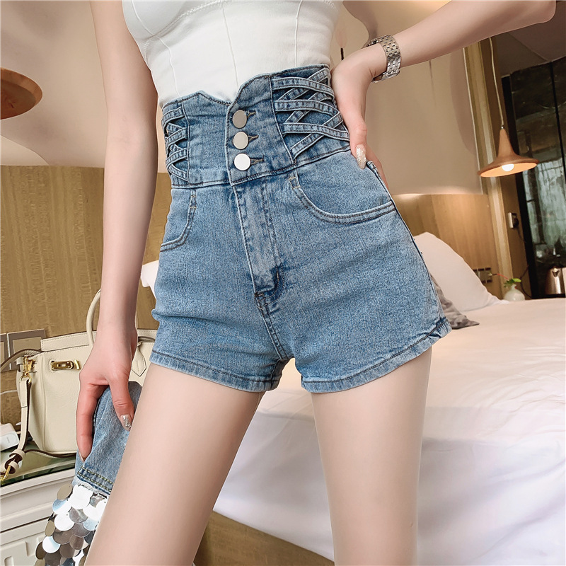 Women's High Waisted Slimming Denim Shorts Summer Style Casual Versatile Comfortable Petite Fit_ecoleips.com