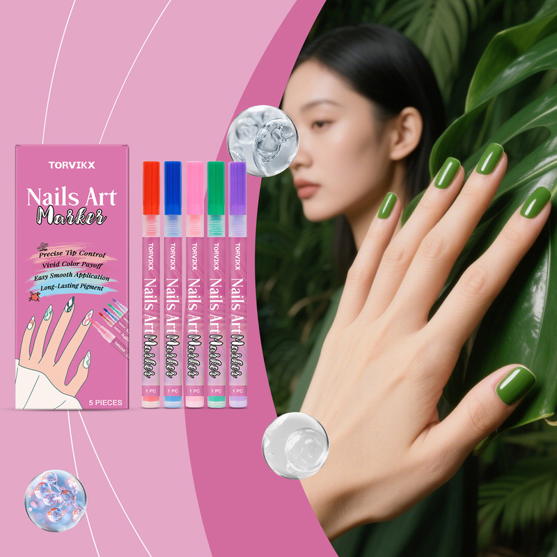 Torvikx Nail Art Graffiti Pen Bright Colors Easy to Use DIY Water-Resistant Multi-Color Nail Art Pen Torvikx Nail Art Graffiti Pen Bright Colors Easy to Use DIY Water-Resistant Multi-Color Nail Art Pen