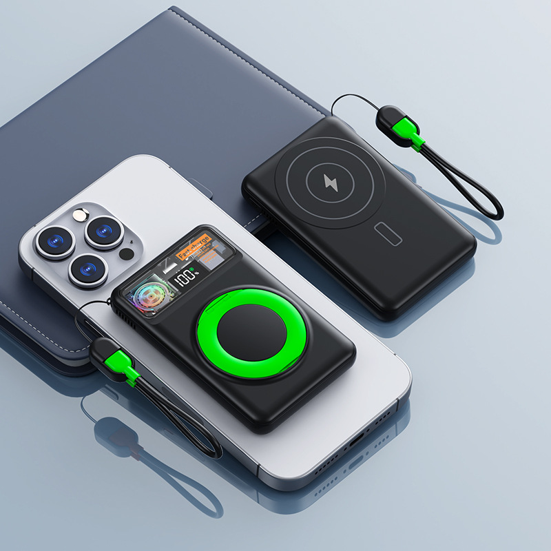 Banco de energía inalámbrico magnético refrigerado por aire Zhiyi 10000 mAh 15W carga rápida soporte de entrega de fuente portátil de doble propósito