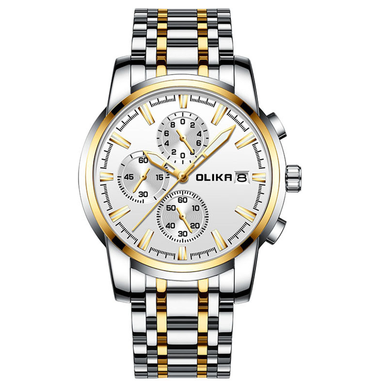 olika/Olga Men's Watch Fashion Business Waterproof Casual Luminous Quartz Men's Watch Steel Band Watch Men