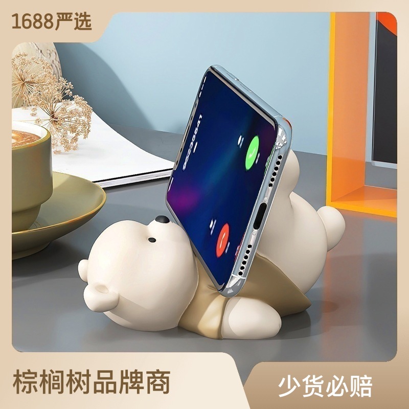 Bear Tablet Mobile Phone Holder Ornaments Study Office Desktop Decorations Birthday Gifts for Friends and Besties