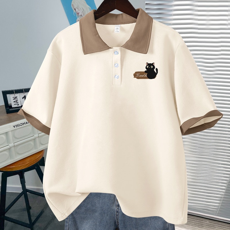 Women's Cotton Short Sleeve T-Shirt Loose Fit Versatile Basic Style For Summer_voghion.com