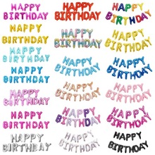 生日字母气球套装HAPPYBIRTHDAY生日快乐派对用品批发铝膜气球链