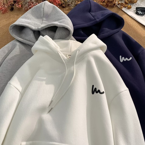 250g Heavyweight Hooded Sweatshirt for Men - Autumn/Winter Version, Loose American Style Fall Hooded Sweatshirt for Boys - Men's Outerwear