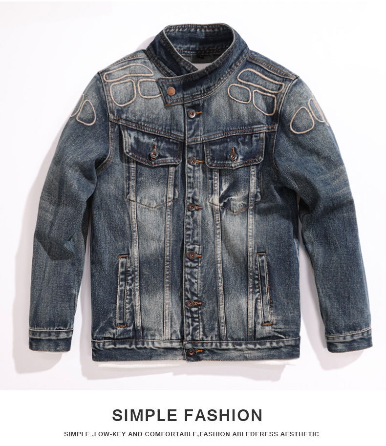 Men's Denim Jacket For Men Spring Autumn Loose Workwear Style_voghion.com