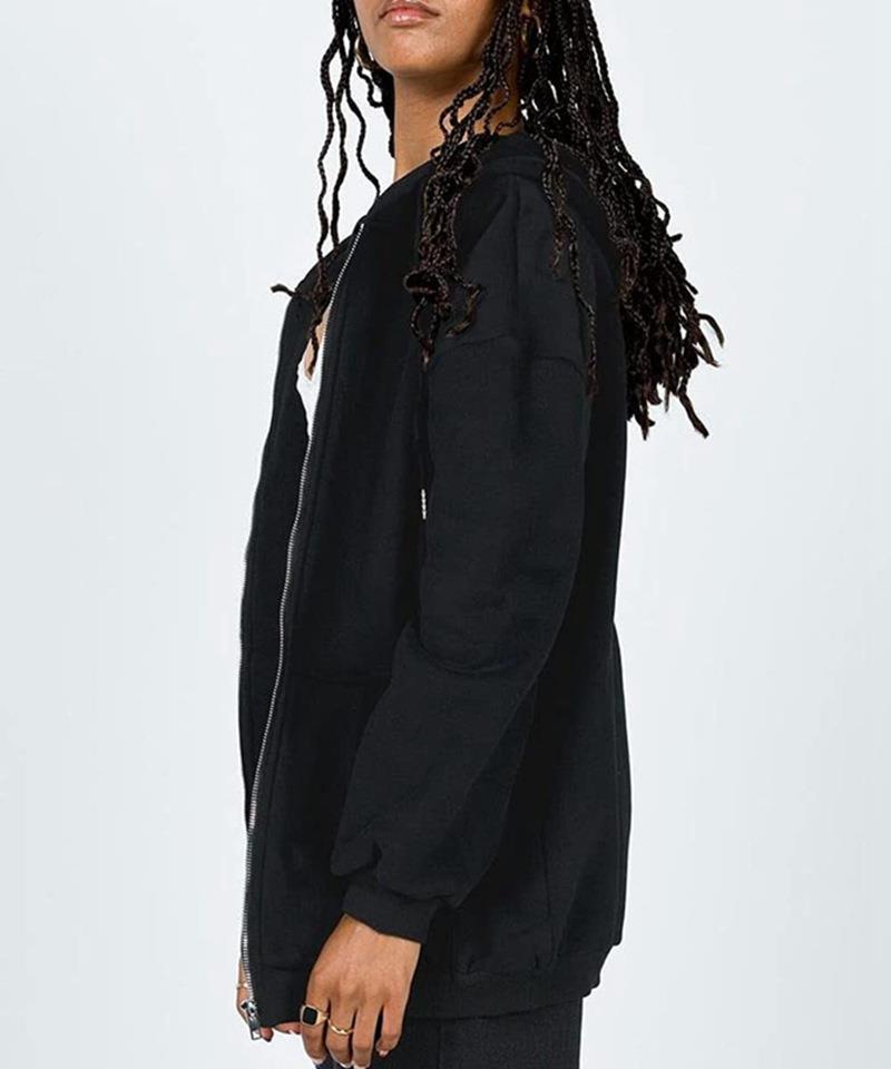 456g Weight Long Sleeve Sleeve Length Zipper Placket Type Regular Sleeve Sleeve Type Polyester Fabric Type Long Top Length Hoodie Tops Type Daily Occasion Hooded Neckline Regular Fit Fit Type Solid Color Pattern Spring, Autumn Season Women's Gender Pocket Design Streetwear Style Women's Streetwear Solid Color Pocket Zipper Hoodie 22