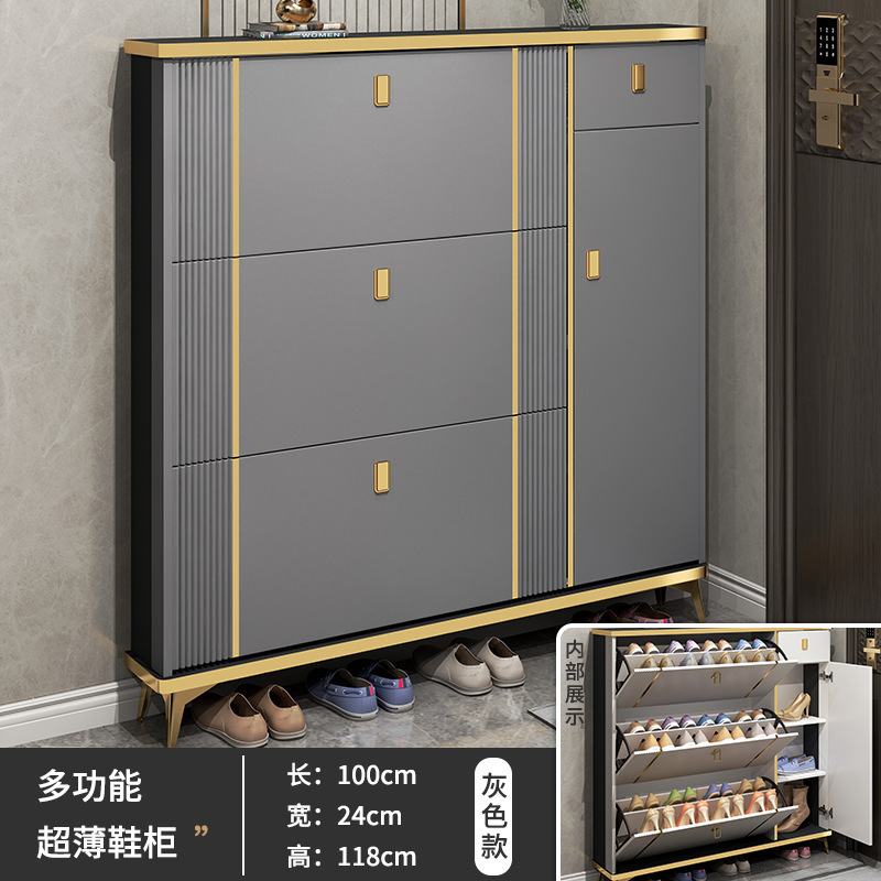 軽量高級ダンプシューズキャビネット、玄関用大容量エントランスキャビネット、シンプルモダンな玄関狭い靴ラック|undefined