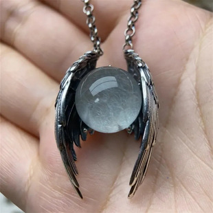 Amazon Cross-Border New Product Ghost Wings Crystal Retro Necklace European and American Fashion Unique Personalized Old Pendant