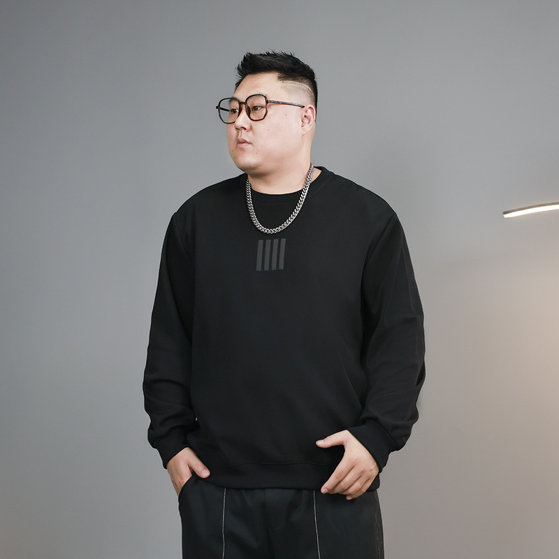 Spring and Autumn plus size Men's Stretch Sweatshirt Plus-sized Trendy Loose Round Neck Top for PB430421