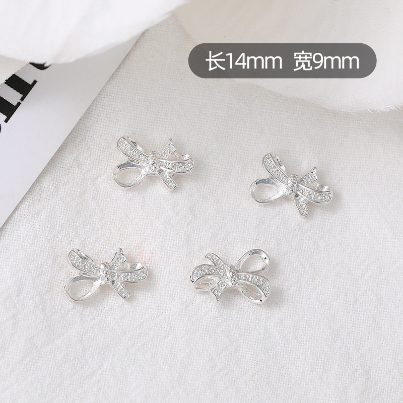 Nueva joyería de uñas, lazo, pajarita de lujo ligero, accesorios de uñas de aleación, accesorios de diamantes de uñas de celebridades de Internet tridimensionales, estilo caliente