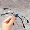 金属钢皮眼镜框 网红爆款防蓝光眼镜 男树脂成品0-600度近视镜女