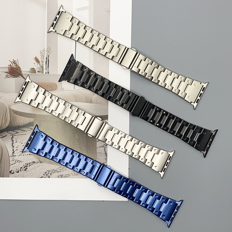 applewatch stainless steel three screws edging strap for apple iwatch samsung huawei gt strap