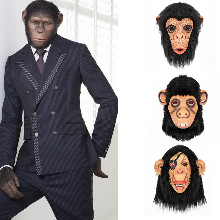 【跨境亚马逊】《猩球崛起》凯撒猩猩乳胶面具仿真动物无版权问题