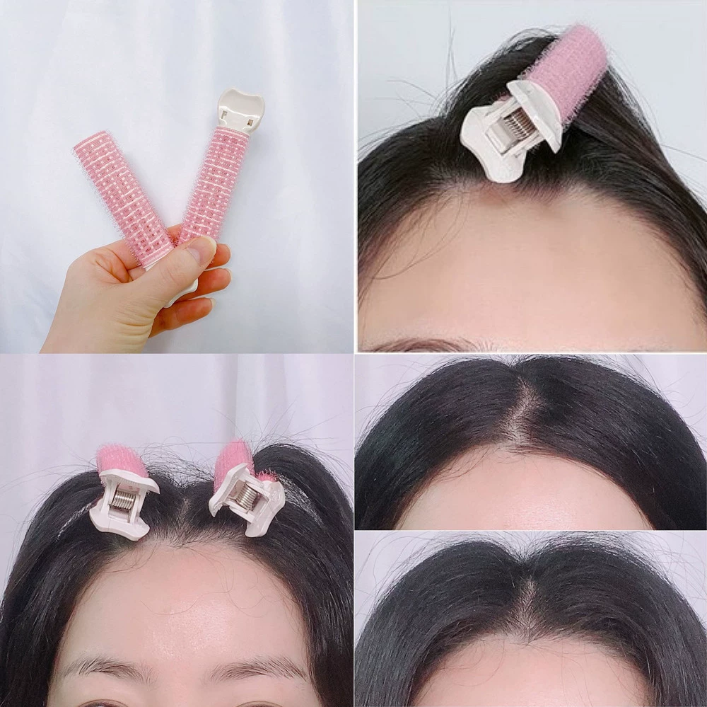 Curly bangs, hairgrip, adds volume