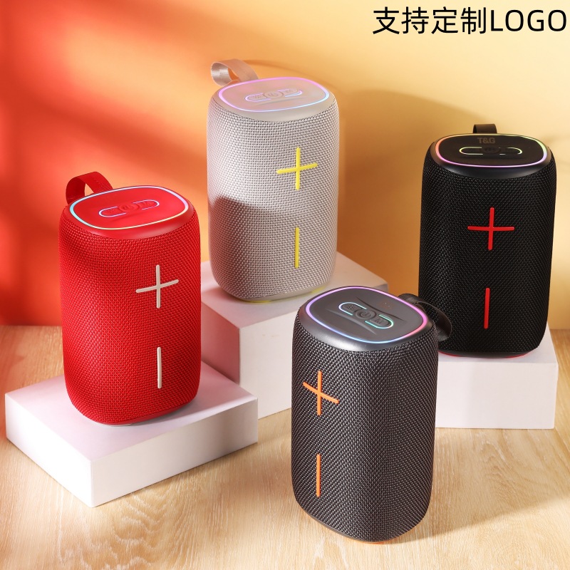 El nuevo subwoofer de audio Bluetooth TG464, atmósfera, tarjeta led, altavoz pequeño portátil, altavoz Bluetooth de cañón de acero