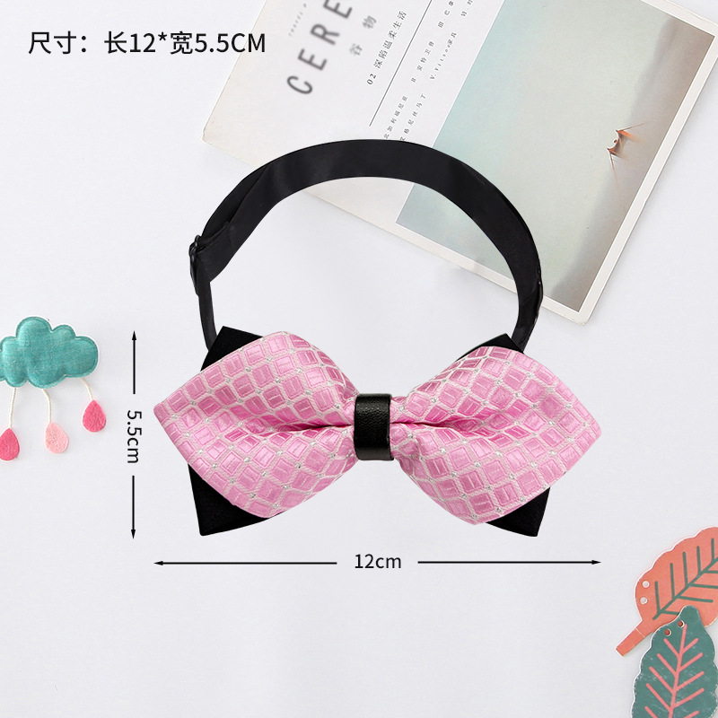 Pajarita para niños estilo británico niño bebé doble capa pequeña pajarita rendimiento arco bebé pajarita moda