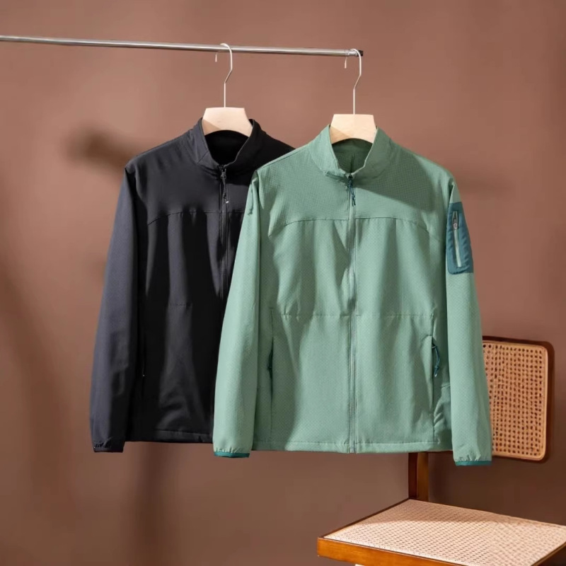 Mountain Style Outdoor Wear! Checkerboard Softshell! Men's New Spring Outdoor Casual Stand-Collar Thin Fleece Jacket