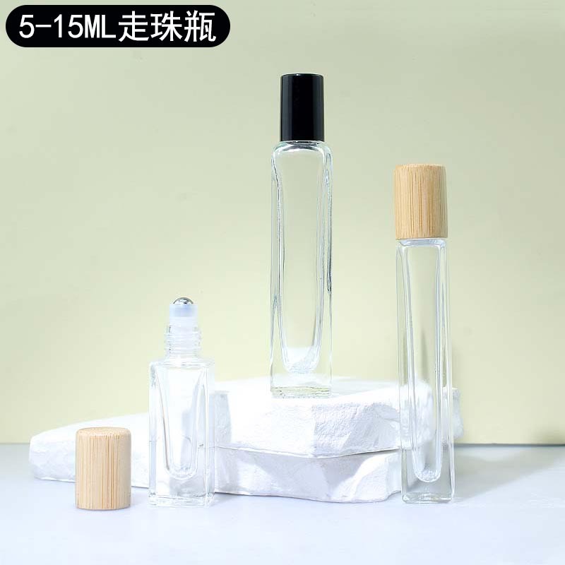 5ml10ml滚珠瓶 玻璃香水走珠瓶 高档竹木滚珠香水瓶子 香水分装瓶