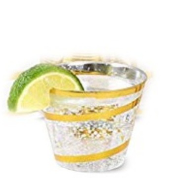 9oz oro patrón espiral plástico vino desechable taza comida occidental bebida aire PS Copa