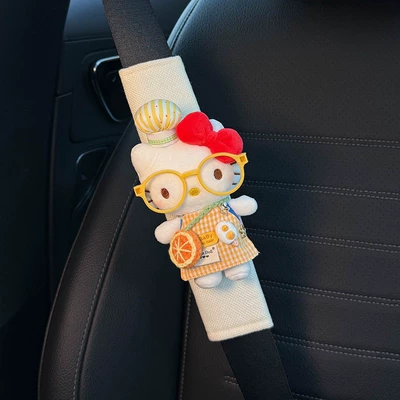 Seat belt shoulder pad, Pads, Car Interior Seatbelt Decoration - white-for-all-seasons-orange-kt