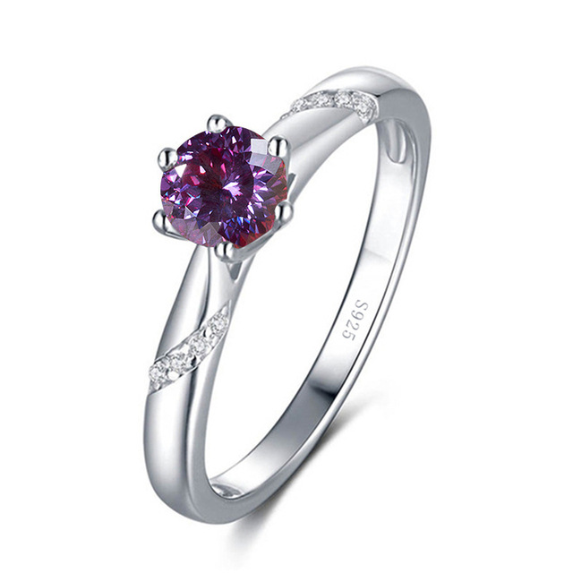 Transfronterizo S925 plata anillo de piedra de mozan seis garras psíquicas color D 1 quilates abertura femenina anillo de novia de moda minimalista