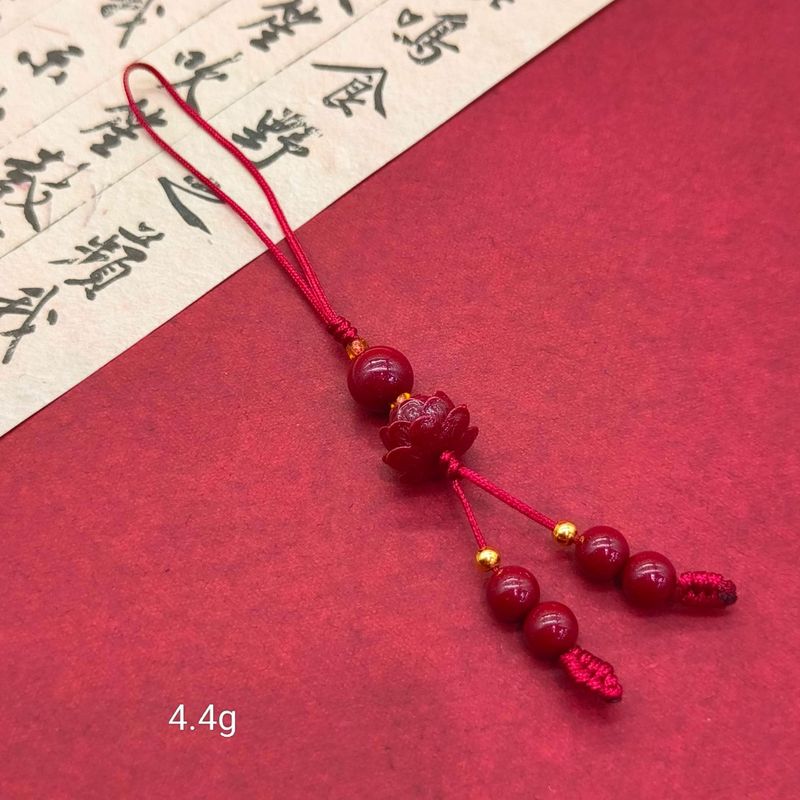 高含量朱砂紫金砂平安扣福袋招财猫莲花佛公手机链钥匙扣批发|undefined