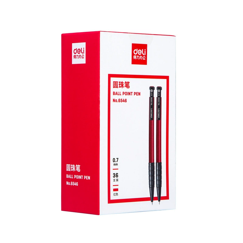 Blue red old-fashioned ballpoint pen for students for office