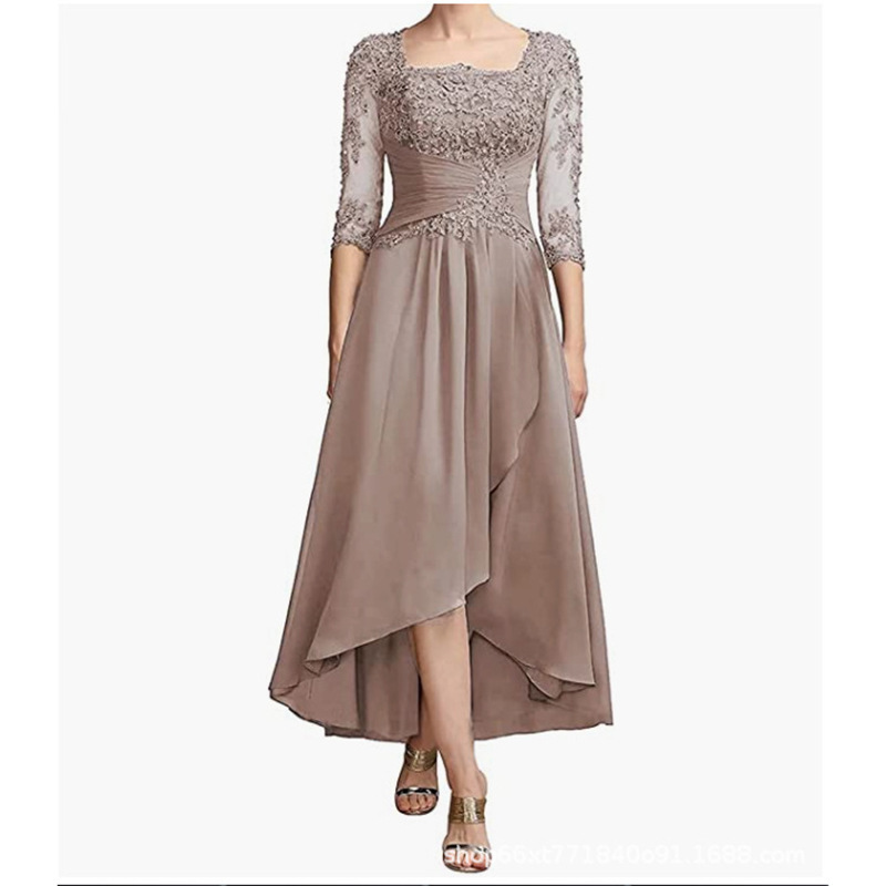 Amazon AliExpress foreign trade new evening dress mother long slim long sleeve lace embroidery chiffon Amazon AliExpress foreign trade new evening dress mother long slim long sleeve lace embroidery chiffon