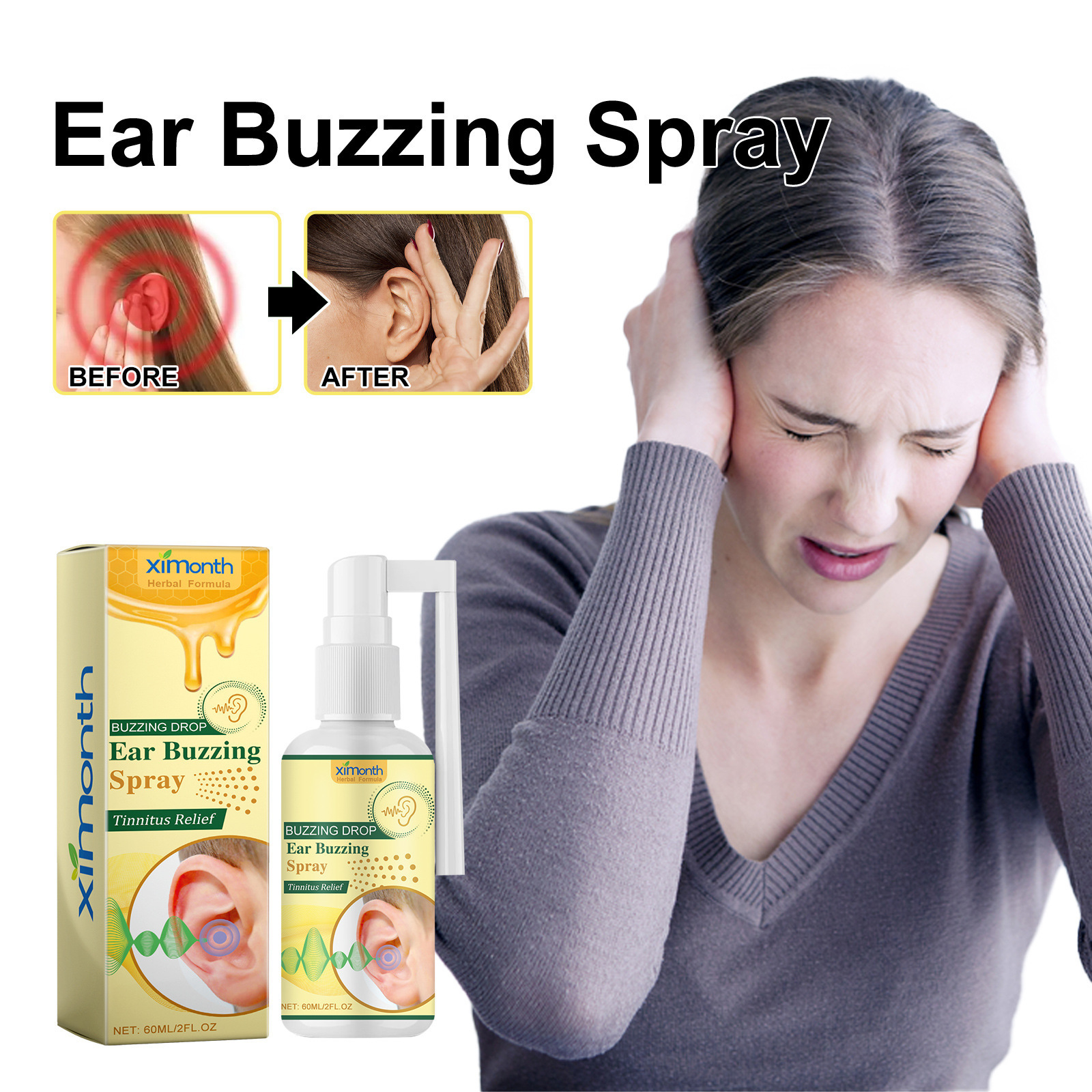 Ximonth Tinnitus Nursing Spray to relieve the tinnitus and ear back…
