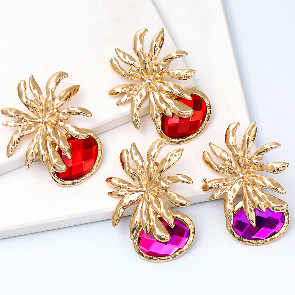 Wholesale Jewelry Flower Color Diamond Pendant Earrings Nihaojewelry display picture 20