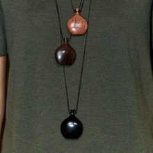 氛围感复古搭配点睛酒仙酒壶吊坠毛衣链木制长款项链挂件民族风女