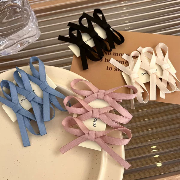 French Style Lace Style Clip Sweet and Spicy Atmosphere Ribbon Small Bow Hair Clip Princess Hairstyle Headwear Clip