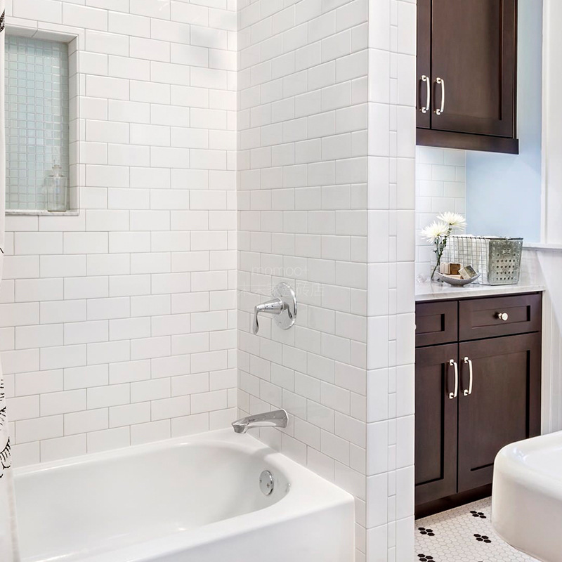 Nordic small white brick simple bathroom white kitchen wall brick simple subway brick bathroom brick toilet balcony tile