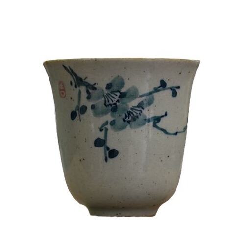 Yi purple pottery tea set, rough pottery tea cup, hand-painted tea cup, four gentlemen incense cup, ancient pottery small tea bowl