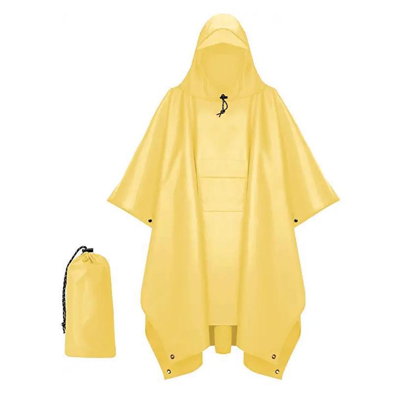 Amazon transfronterizo tres en uno capa impermeable poliéster recubierto de plata al aire libre montañismo impermeable portátil Comercio exterior capa poncho