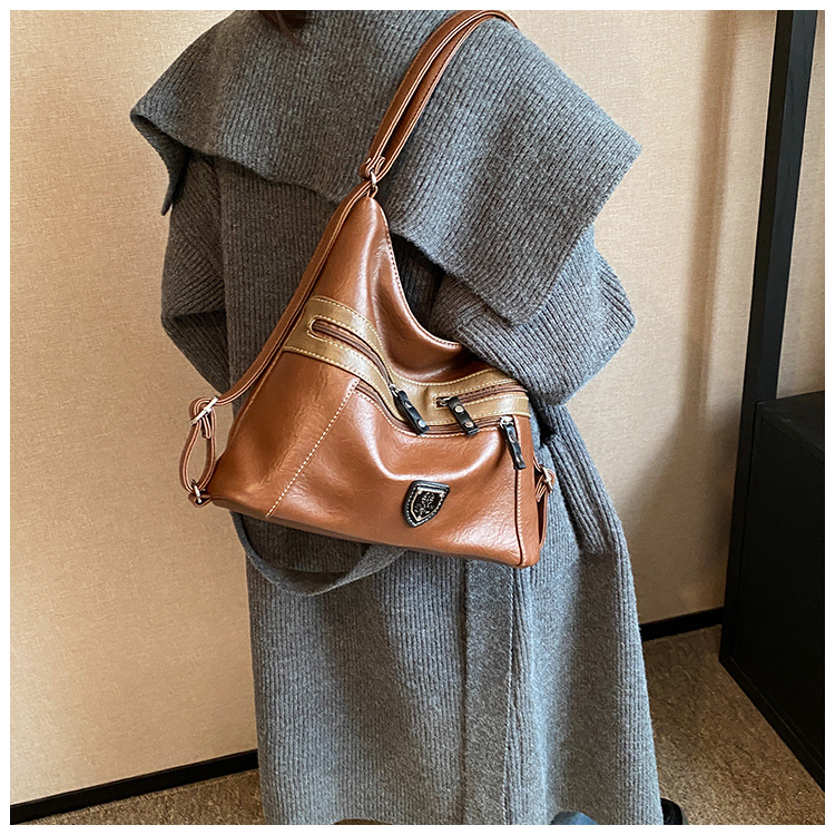 Femeii geantă de mână de umăr dublu Crossbody geantă de mână de mare capacitate geantă de mână retro cu un umăr la subraț_voghion.com