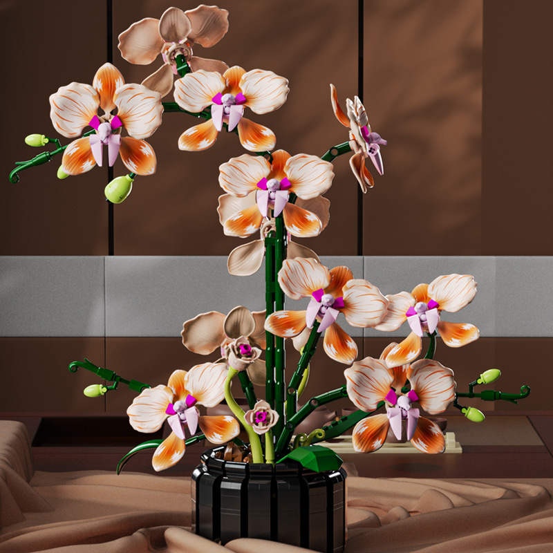 13111 bloques de construcción transfronterizos de flores de imitación de flores, flores, plantas, adornos para el hogar, adornos para regalos para chicas