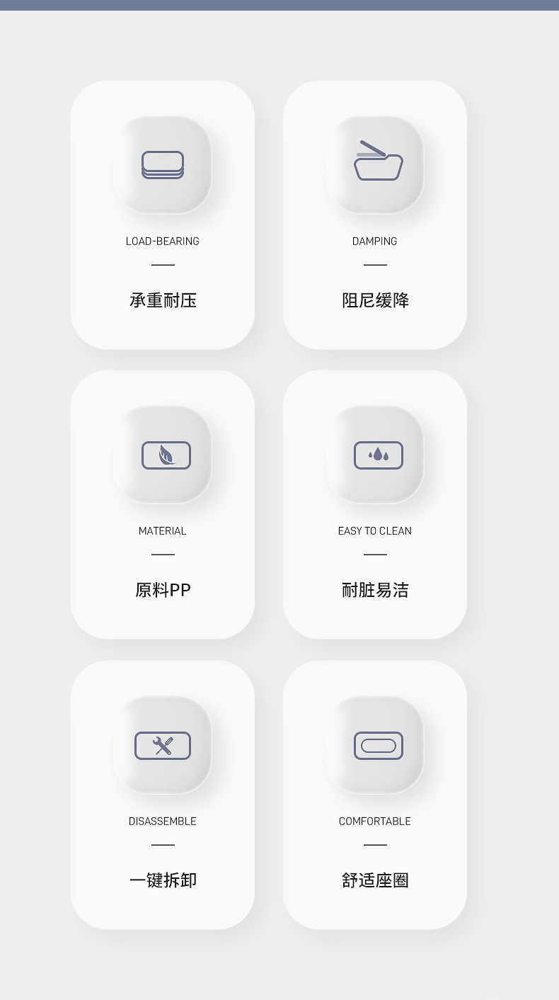 Universal thickened slow-lowering toilet seat covers, old-fashioned V-shaped, U-shaped and O-shaped toilet seat covers, toilet seat accessories Specification drawing
