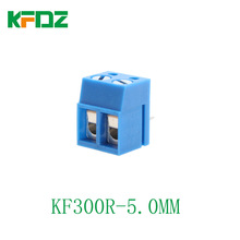 KF300V/300R间距5.0MM直针弯针铜脚蓝色螺钉式PCB接线端子连接器