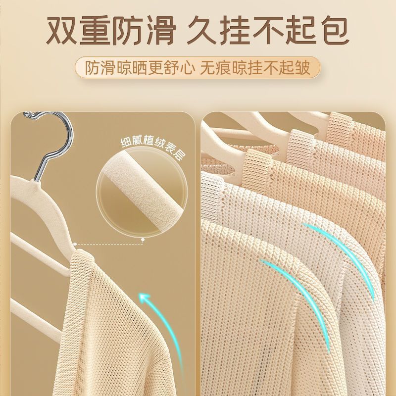 植毛ハンガー収納神器家庭用寮ハンガー無痕滑り止め服サポート日本式ハンガー学生専用ハンガー|undefined